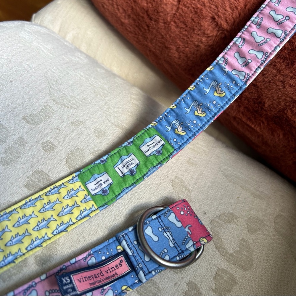 Vineyard Vines Patchwork Canvas Loop Ring Belt XS - Picture 3 of 6